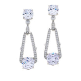 Absolute Sterling Silver Cushion Cut Drop Earrings